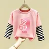Camiseta Básica para Niña 2026 Nuevo Otoño Infantil Algodón Puro Moda Manga Larga Camiseta Casual para Niña Cuello Redondo