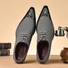 Amazon y AliExpress los más vendidos transfronterizos para hombre estilo británico multiestilo formales de negocios zapatos de cuero puntiagudos 25805