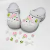 Nuevos dijes para zapatos estilo Bosque de Primavera y Verano con Flores de Cerezo y Melocotonero para Zuecos de Delfín Pequeño, Zapatillas Rosas para Niña Accesorios DIY