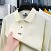 Camisa polo de algodón puro transfronteriza, nueva colección de otoño para hombre, de longitud media, camiseta de manga larga business casual, top para hombre, adecuada como camiseta interior