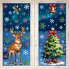 Pegatinas navideñas de Amazon transfronterizas: copos de nieve, muñecos de nieve, pegatinas de cristal, renos de dibujos animados, Papá Noel y pegatinas electrostáticas