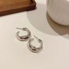 Agulha de prata Diamante-embutido brincos de círculo geométrico elegante leve luxo brincos de alta qualidade design personalizado brincos estilo frio atacado