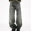 Jeans para hombre con cielo estrellado y diseño moderno, detalles de pedrería estampados por toda la prenda, únicos y personalizados, pantalones holgados de pierna ancha