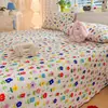 Sábana de cama estilo nuevo 2026 con estampado de hilo de rizo y ribete de encaje, pieza única, adecuada para dormitorio y habitación, universal para todas las estaciones, sábana de cama fresca estilo ins