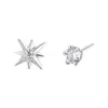 Brincos de tarracha assimétricos Prata estrela Awn zircônia S925 brincos de tarracha de prata esterlina feminina 2023 novo design de nicho moderno