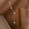 [Collar de Acero de Titanio Dorado + Color Acero] Moda de Lujo Ligero para Mujer El Más Fácil de Combinar Cadena para Clavícula Collar de Amor de Nicho de Gama Alta