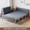 Cama dobrável para uso doméstico com estrutura de ferro, cama de cochilo individual para moradia alugada, cama de casal portátil com estrutura de ferro, cama simples de painel de fibra, tipo econômico