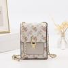 Bolso para Teléfono Móvil con Cadena Nuevo Bolso para Mujer 2024 Bolso Cruzado Mini Bolso para Teléfono Móvil y Monedas Bolso para Teléfono Móvil Retro Estampado