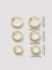 1 Par de Aretes Nuevos Estilo Coreano Ins con Aros Completos de Diamante, Versátiles para el Trabajo, Elegantes Aretes Chapados en Oro, Suministro de Joyería
