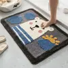 Alfombra de Imitación Cachemir con Animales Lindos de Dibujos Animados, Tapete Decorativo para Sala de Estar, Tapete Absorbente para Puerta de Baño, Tapete para Suelo de Entrada