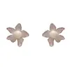 Pendientes de Botón Exagerados de Personalidad Europea y Americana con Circonita Completa Perla Tridimensional Pétalo Exquisitos de Moda Lujo Ligero Versátiles de Alta Gama para Mujer
