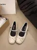 Sapatos de Couro com Laço Estilo Francês, Novos para a Primavera Mary Jane Femininos Planos com Corte Baixo, Emagrecedores, Modernos, Sapatilhas Retrô