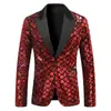 Traje masculino de outono e inverno tamanho europeu com gola barge, vestido para apresentador de palco, banquete, festa, com lantejoulas de diamante ZT-X45