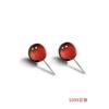 Pendientes de plata de ley s999 con granate rojo para mujer, nuevos, simples, de moda, con temperamento, Joker, joyería de plata ins, una generación de cabello