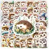 Seleção Direta Transfronteiriça 56 Folhas Adesivos de Ouriço Cartoon Fofo Estilo Floresta Animais Fofos Decoração de Diário Adesivos Impermeáveis DIY