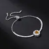Pulseira de Prata Esterlina S925 Mais Vendida Transfronteiriça com Design Quadrado de Açúcar, Estilo Coreano, Fashion, Luxo Leve, Sensação de Alto Padrão, Pulseira Ajustável de Moissanita