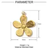 Flor de Ojo de Acero de Titanio Estilo Francés Colgante Redondo Cuadrado DIY Colgante de Retrato de Acero Inoxidable para Mujer Joyería Collar Colgante