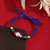Estilo étnico estilo Xizang peixe anual corda colorida retrátil design de nó duplo sensação ajustável moda temperamento corda de mão