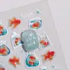 Adesivos para Unhas Série Oceano Frescos e Simples 3D Embossed Aurora Concha Estrela do Mar Adesivos de Unhas Modelo Sl