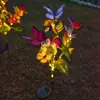 Luminária de chão borboleta solar dois modelos cor LED simulação tecido de seda borboleta decoração de pátio externo jardim gramado