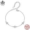 Evelle Lucky Trevo de Quatro Folhas Brilhante Moissanite Pulseira s925 Sterling Silver Simples Luxo All-match Moda Pulseira