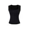 Top Regata de Verão 2026 Novo com Gola Quadrada Sem Mangas para Mulheres, Básico Simples de Corte Justo com Bojos, Top Regata Base de Cor Sólida