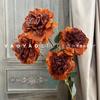 4 Cabezas rosa alta calidad Quemada Rosa Salón de Bodas decoración floral estilo europeo retro flor artificial Peonía marchita