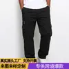Amazon Novas Calças de Trabalho Transfronteiriças Masculinas Europeias e Americanas Soltas Retas Casuais Longas Calças Cargo com Bolsos Masculinas