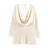 Para Comércio Exterior Transfronteiriço Europeu e Americano Roupas Femininas, Item Mais Vendido do Aliexpress, Moda Verão Vestido com Textura de Cetim de Seda e Gola Drapeada