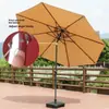 Sombrilla de Patio de 2.7m, Resistente a UV y al Agua, Ajuste de Inclinación con Manivela, Poste Opcional de Hierro/Aluminio