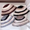 Gorro de Punto con Combinación de Colores Granulados Japoneses para Mujer, Invierno, Versátil, Casual, Gorro de Pescador, Gorro Cálido de Lana