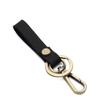 Novo Estilo Chaveiro de Couro Genuíno para Homens, Personalizado Retrô Couro de Vaca de Primeira Camada Carro Presente Criativo Artesanato Pingente Feito à Mão