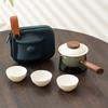 Taza Rápida olla de cerámica para exteriores juego de té de viaje portátil de vidrio de tres tazas traje simple tetera kung fu taza de té