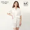 Pijama de Seda Transfronterizo Nuevo de Verano 2026 para Mujer, Shorts de Manga Corta 100% Seda de Morera, Se Puede Usar Afuera, Conjunto para Estar en Casa