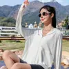 Ropa de Protección Solar de Hilo Original para Mujer 2025 Nuevo Sombrero de Pegamento Negro Ropa de Protección Solar Equitación Protección UV Sensación de Hielo Transpirable Ropa para la Piel