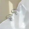 Anillo de Perla Abierto Ajustable para Taladro Diseño de Nicho para Mujer Exquisito Versátil Suave Estilo Artístico Anillo Abierto de Moda