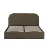 Fábrica de comercio exterior cama neumática de paquete blando curvada color café, cama de almacenamiento de gran capacidad con elevación hidráulica, personalizable para comercio transfronterizo