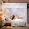 Cama individual/doble para dormitorio principal, de pie, estilo vintage, encriptada, mosquitero de una sola puerta
