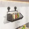 Prateleira de ventosa para geladeira de cozinha, armazenamento na parede, multifuncional, sem furos, multicamadas, montada na parede, cesta para temperos, gengibre, alho