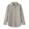 Z Estilo Europeu e Americano Transfronteiriço 2026 Nova Moda Elegante Amazon Roupas Femininas Atacado Camisa de Popeline Listrada 7545242