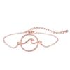 Pulsera geométrica redonda japonesa y coreana simple de acero inoxidable hueca verano nueva pulsera con colgante de ola costera al por mayor