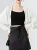 Cardigan fino de seda gelada com proteção solar de alta qualidade para mulheres, novo estilo de verão, peça externa vazada, xale de tricô, vestido tipo camisola, top curto