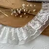 Accesorios con Adorno de Encaje Materiales DIY Decoración Ropa de Muñeca Cinta Volantes Pliegues Soporte Hecho a Mano Abanico