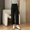 Pantalones de hoz sin arrugas para mujer, nuevo modelo otoño 2026, de cintura alta, pierna recta, petite, cortos, versátiles, casuales, no propensos a arrugarse