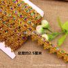 Lentejuelas de seda de color dorado y plateado de 2,5 cm, encaje triangular, bricolaje, ropa para minorías, vestido Dai, accesorios decorativos