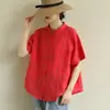 Camisa Artística de Manga Corta Holgada para Mujer Tallas Grandes, Nuevo Estilo de Verano con Estampado de Lunares, Top Juvenil Versátil Casual