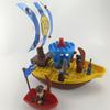 Compatível com Acessórios de Blocos de Montar de Partículas Grandes, Navio Pirata, Veleiro, Barco Pequeno, Brinquedo de Casa de Brincar Rotativa