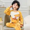 Pijama infantil al por mayor de primavera y otoño del Sudeste Asiático para niños y niñas, bebé de manga larga para el hogar, conjunto de ropa fina de verano para aire acondicionado