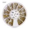 Manicure Transfronteiriça Joias Unhas Fundo Plano Liga Colorida Diamante Formato Especial Strass Branco Ab Joias Roda Giratória de 12 Compartimentos Atacado