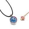 Jóias DIY Artesanais da Moda Estilo Floresta Pingente de Vidro com Flor Seca Cordão de Couro Colar Gypsophila Vidro Colar de Flor Seca para Mulheres